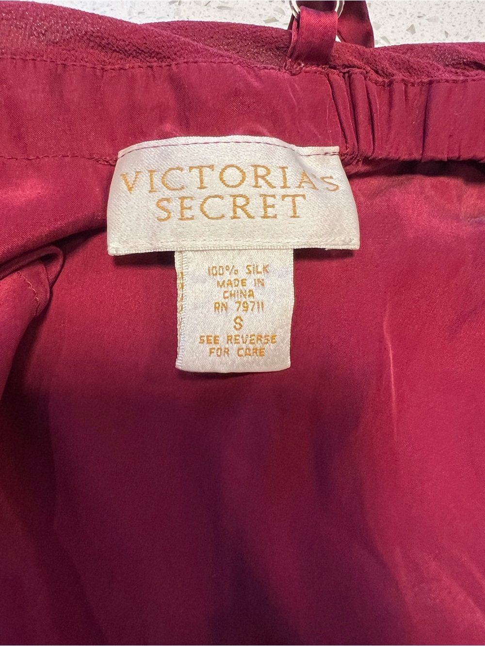 Victoria's Secret Gold Label 100% Wine Red Slip - Picture 3 of 4